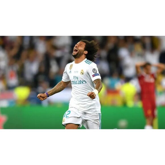 Marcelo Real Madrid 2017 2018 UEFA FINAL Long Sleeve Soccer Jersey Shirt XL - Picture 10 of 10